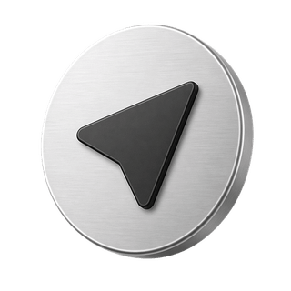 Ornamental 3D send arrow icon on the contact us page